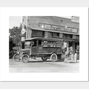 Hardware Store Delivery Truck, 1924. Vintage Photo Posters and Art